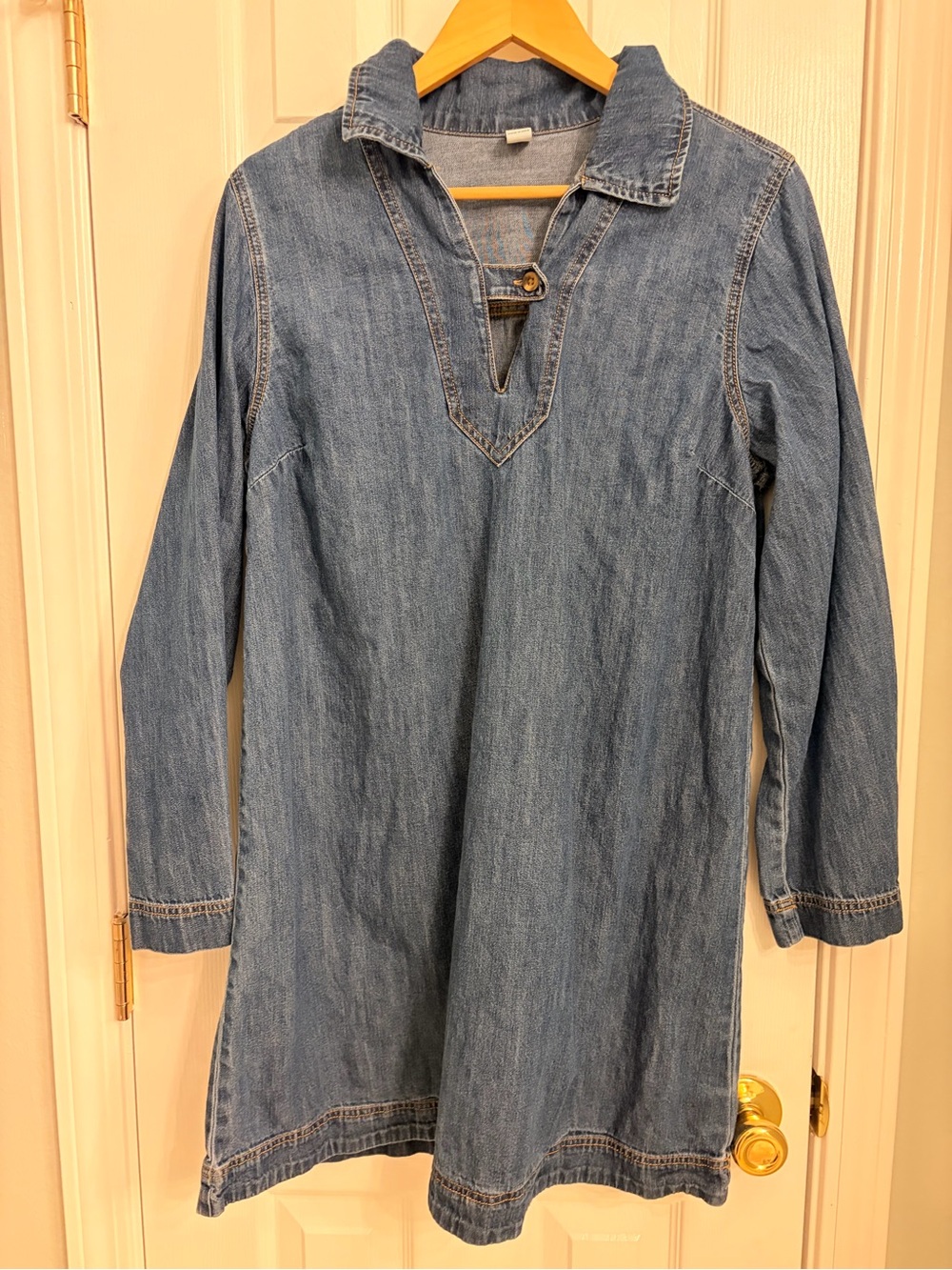 Old Navy Light Blue Denim Tunic Dress LS Largest